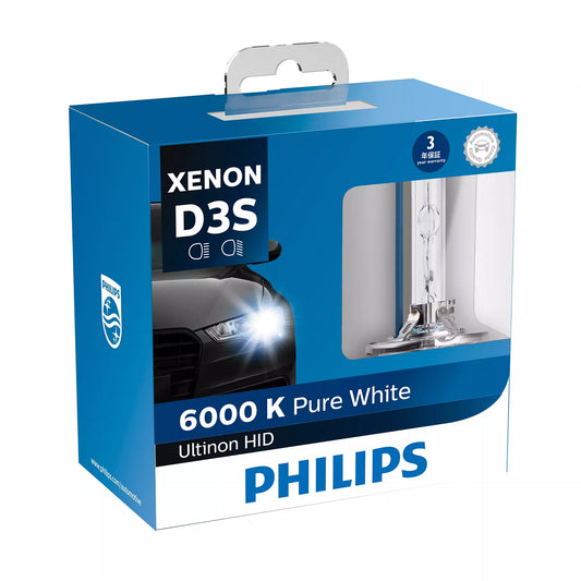 Philips Ultinon Pure White Xenon Headlight Globe - D3S - PAIR