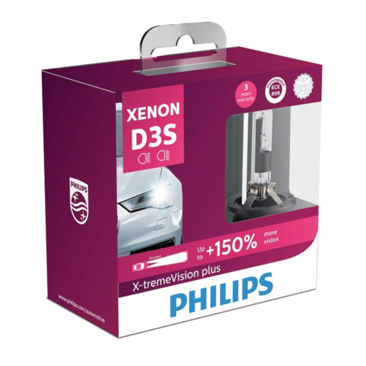 Philips X-tremeVision +150% Xenon Headlight Globe - D3S - PAIR - Motorious Performance