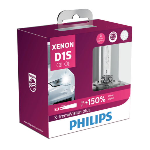 Philips X-tremeVision +150% Xenon Headlight Globe - D1S - PAIR - Motorious Performance