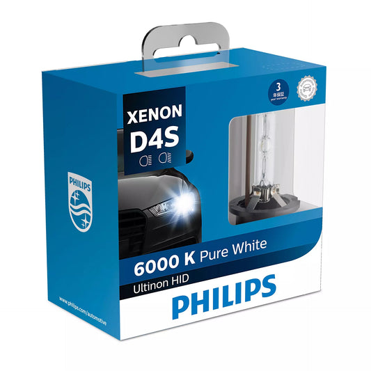 Philips Ultinon Pure White Xenon Headlight Globe - D4S - PAIR