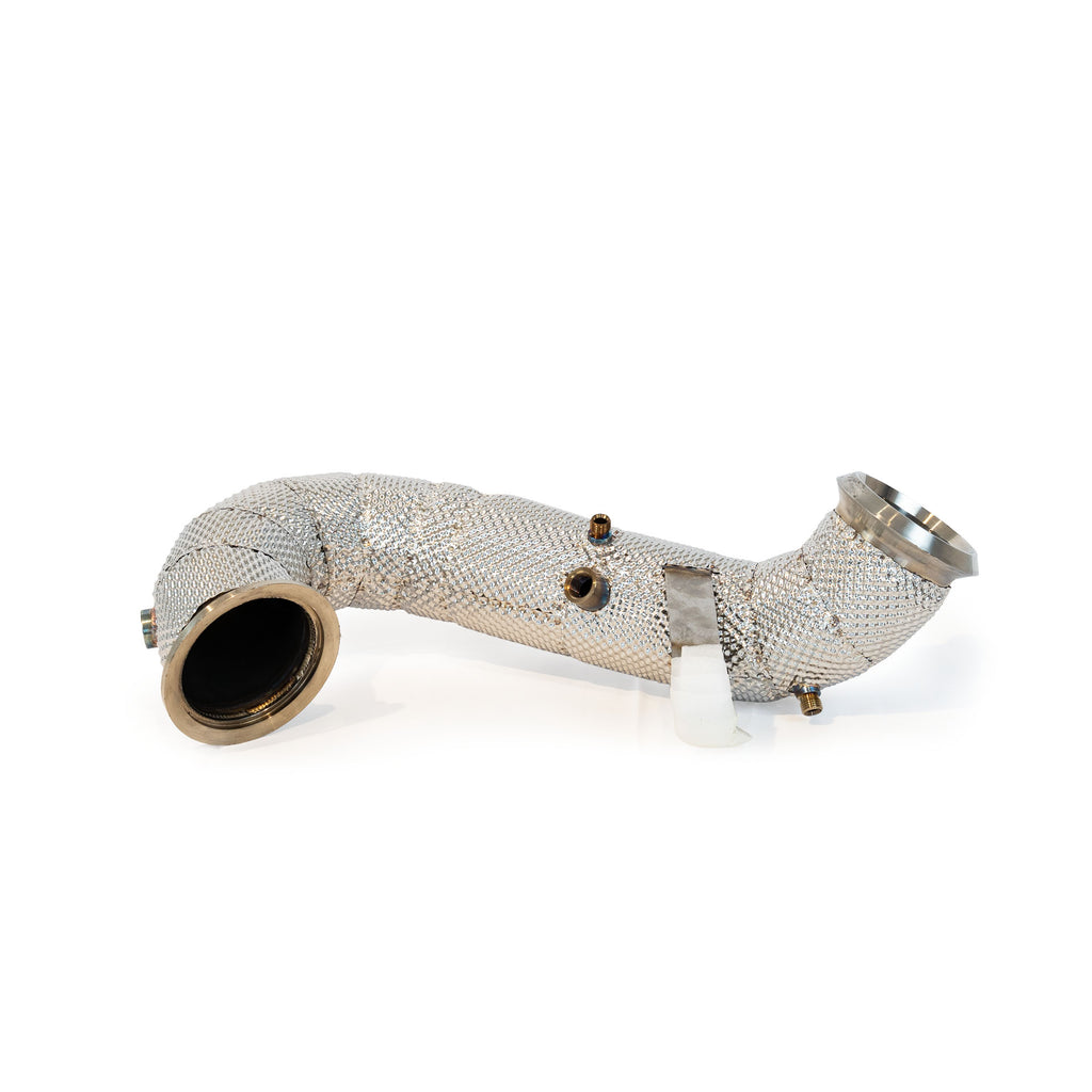 Motorious Performance Catless 3.5" Downpipe w/Heatshield -  Mercedes A45S/CLA45S/GLA45S AMG M139 - Motorious Performance