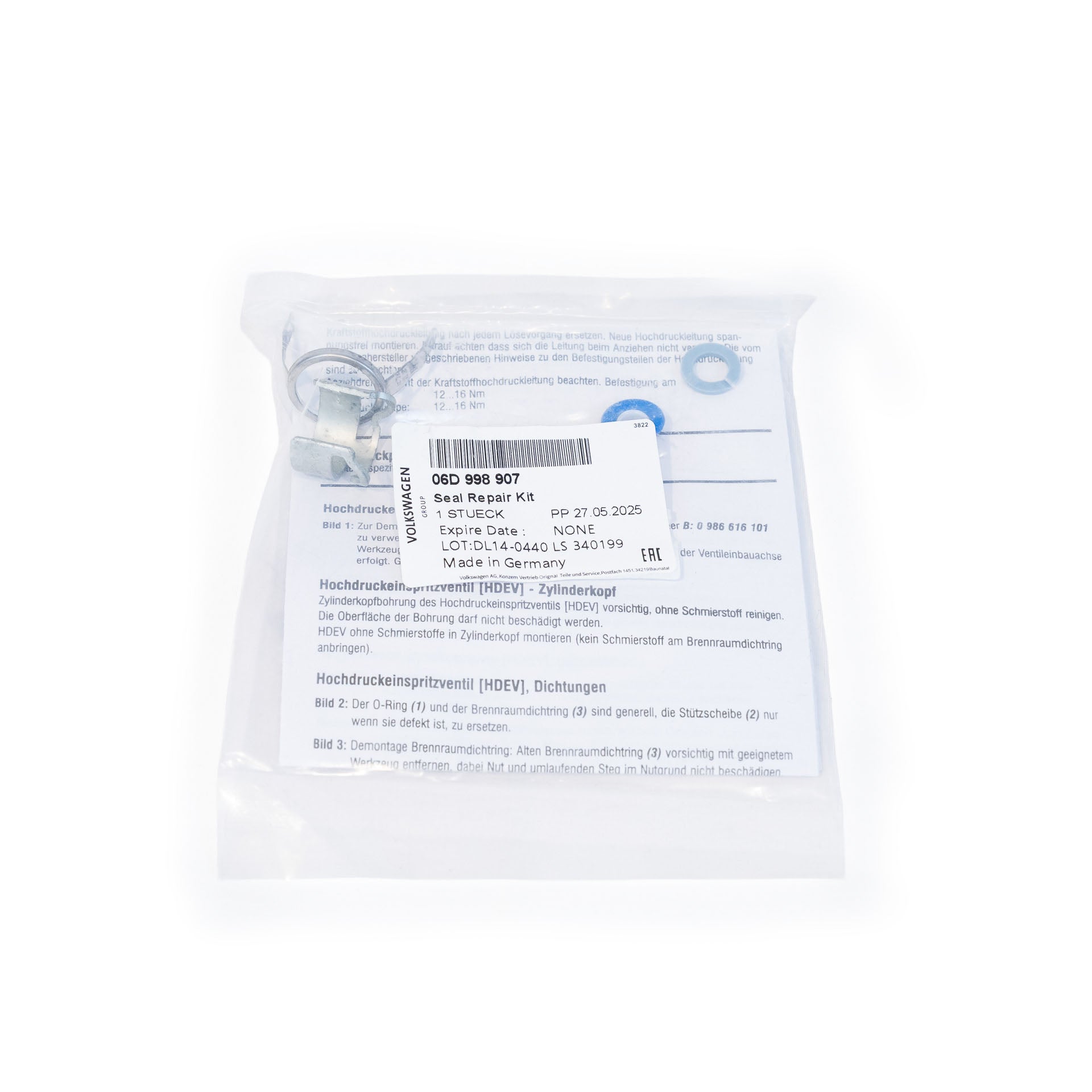 Genuine VAG Direct Fuel Injector Seal Kit 06D998907 - VW Golf R MK6 Scirocco R & AUDI S3 8P EA113