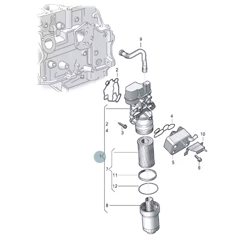 Aluminium Oil Filter Housing Assembly - VW Golf R MK6 MK5 / Audi S3 8P EA113 - Motorious Performance