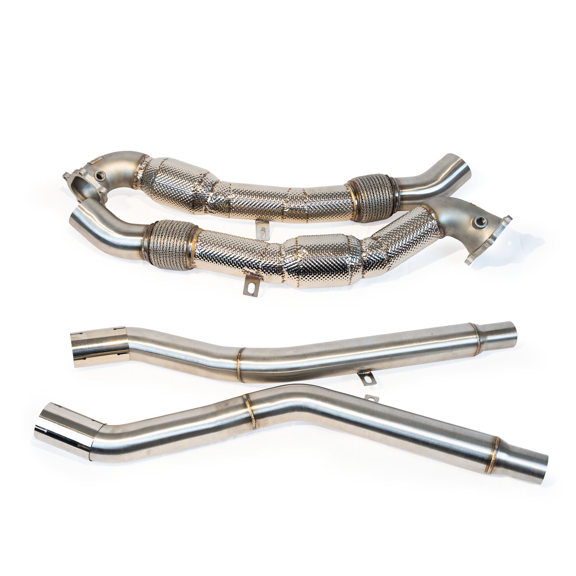 Motorious Performance Catted 3" Downpipe W/Heatshield - Audi RS6/RS7/S6/S7 C7 4.0 TFSI