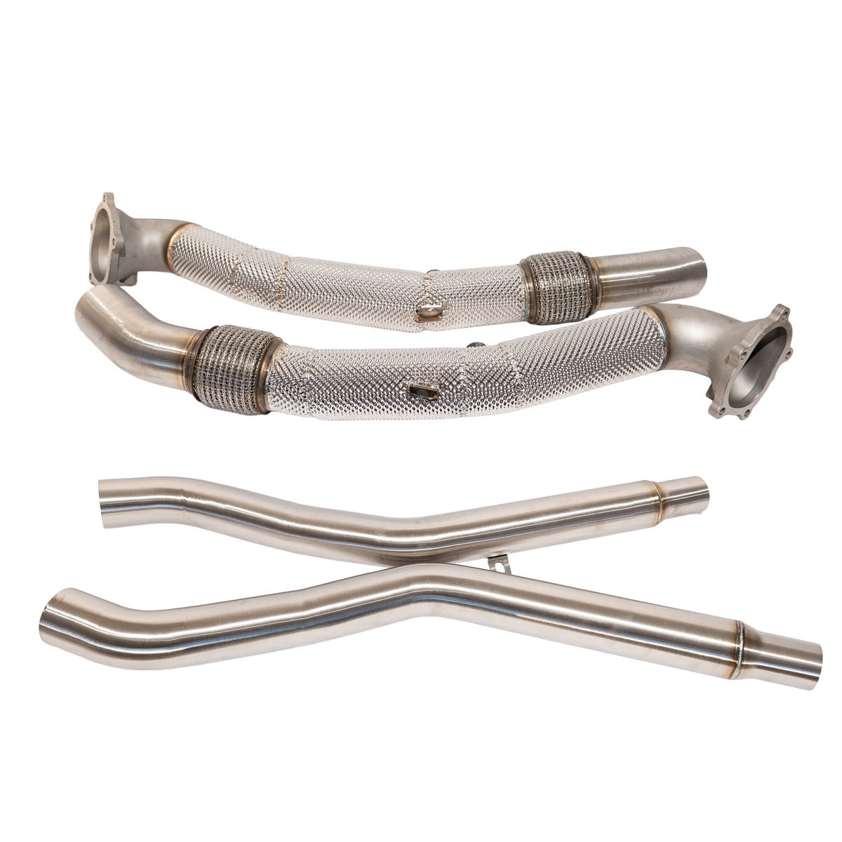 Motorious Performance Catless 3" Downpipe W/Heatshield - Audi RS6/RS7/S6/S7 C7 4.0 TFSI